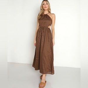 Faithfull the Brand La Pierdra Maxi Dress Chocolate